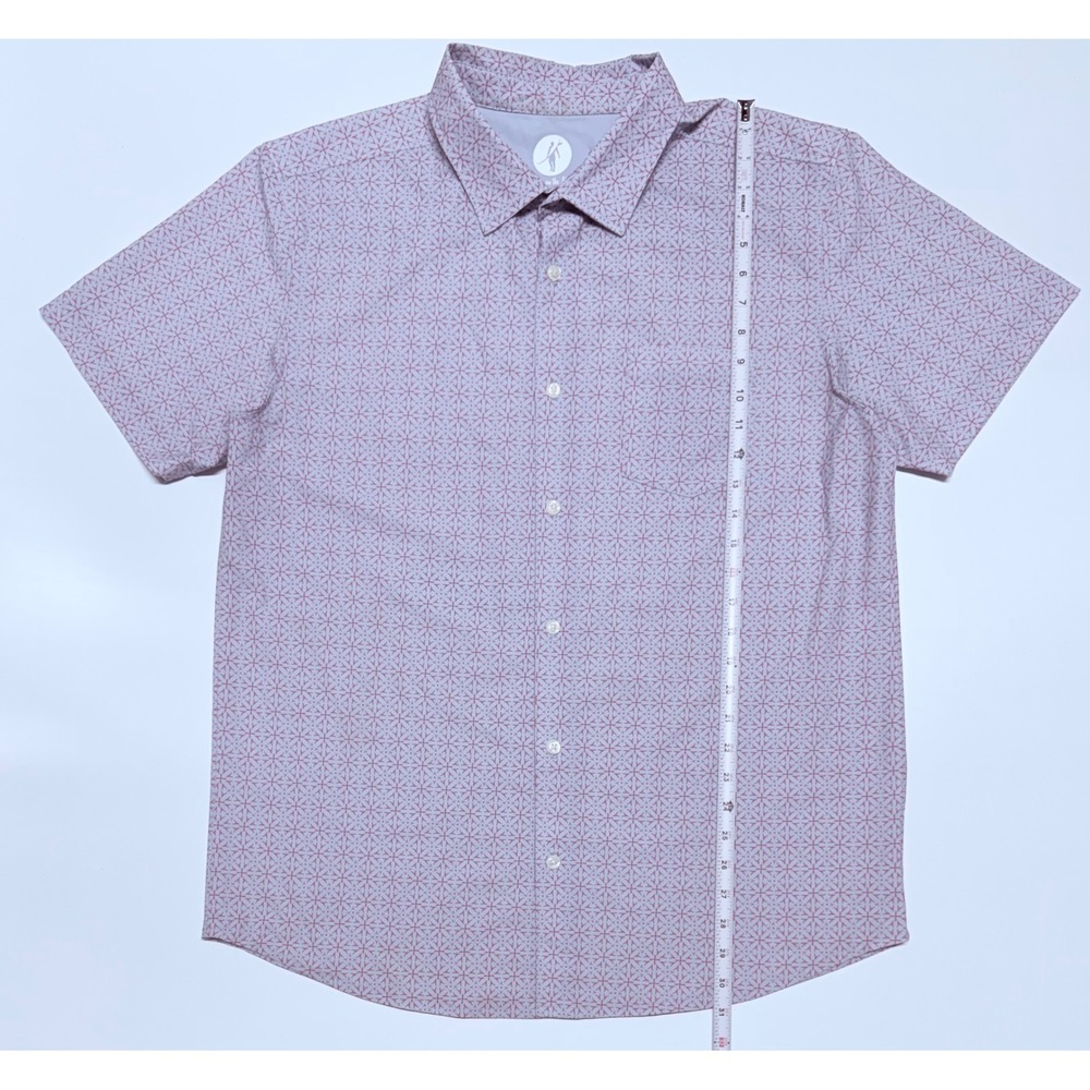 Toes on the Nose Mens XL Short Sleeve Button Down Shirt Red Blue Geometric Print